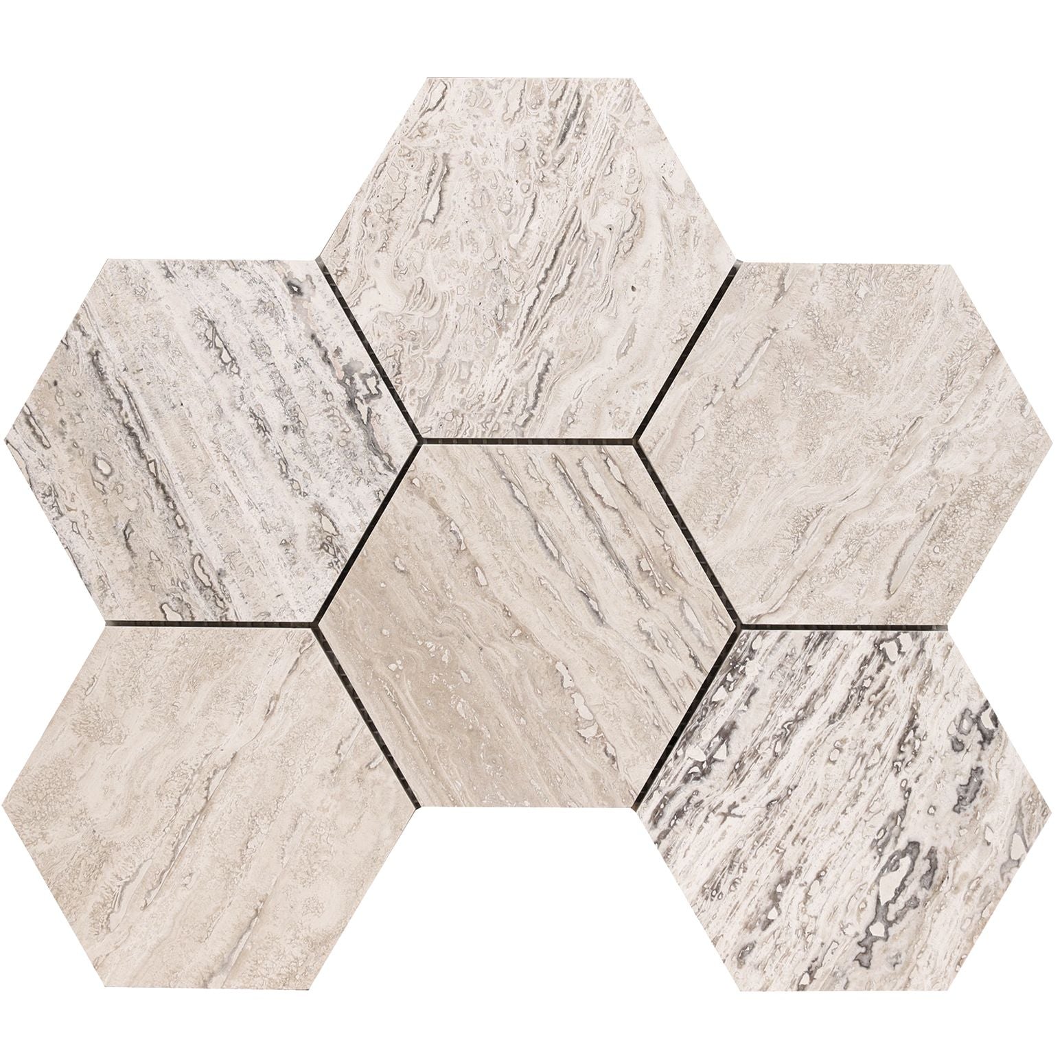Alabastrino Rustic VC Hexagon 5'' Mosaic