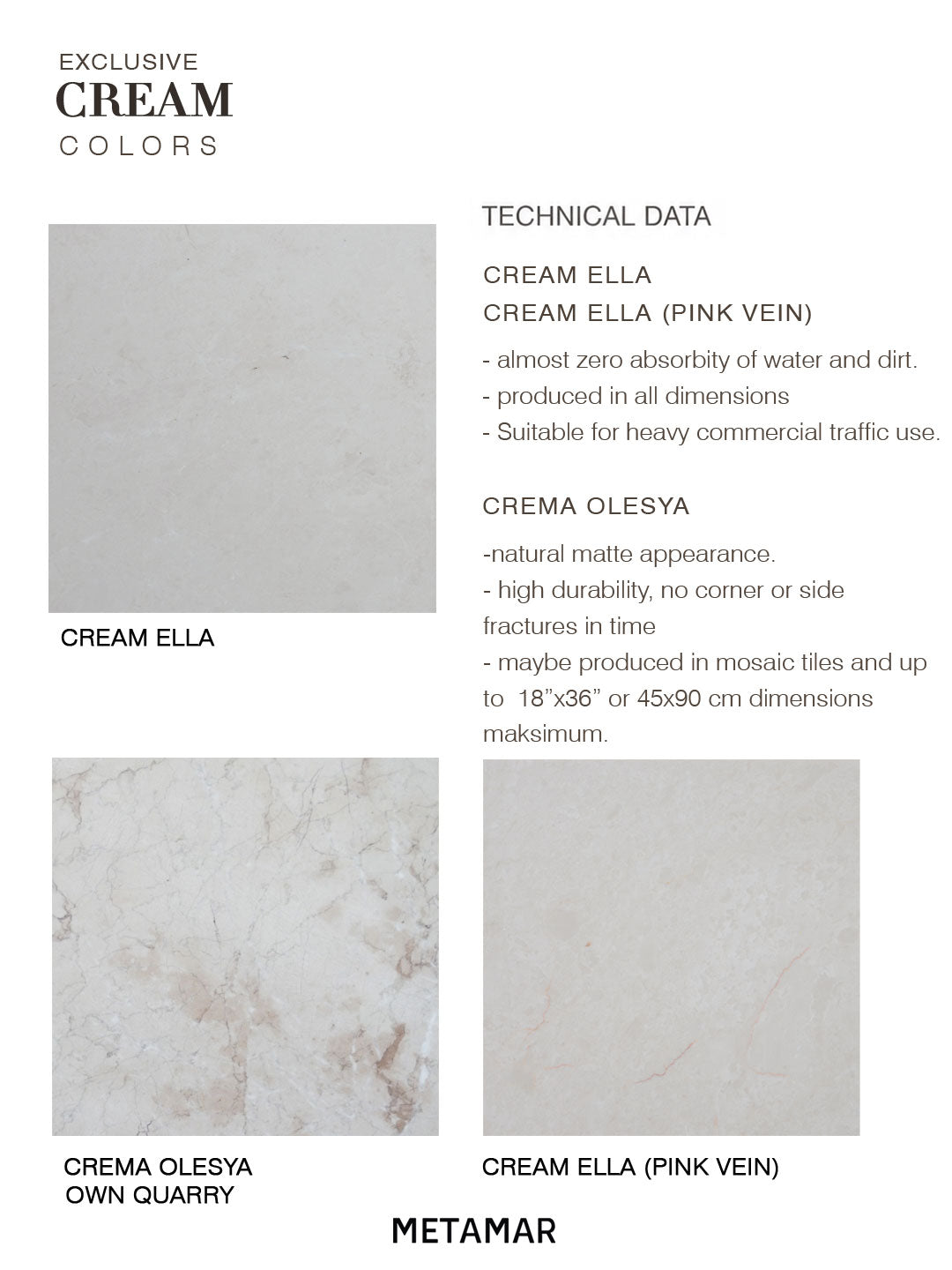 Exclusive Cream Colors