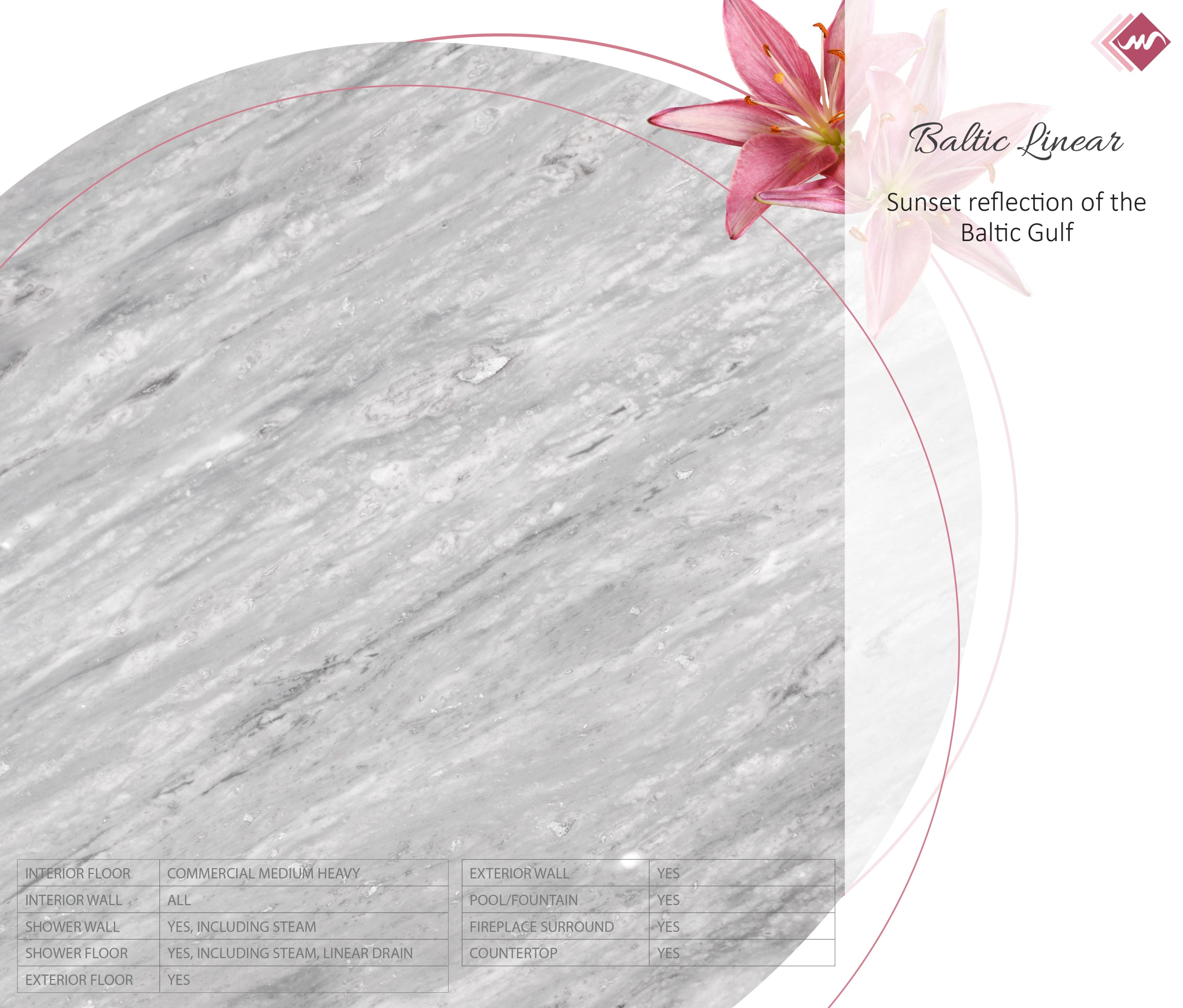 Baltic Linear Marble Tile - Metamar Marble
