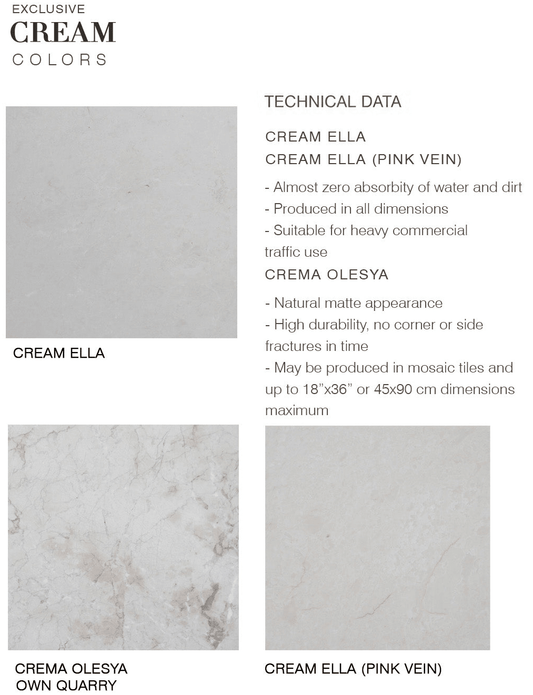 Exclusive Cream Colors - Metamar Marble