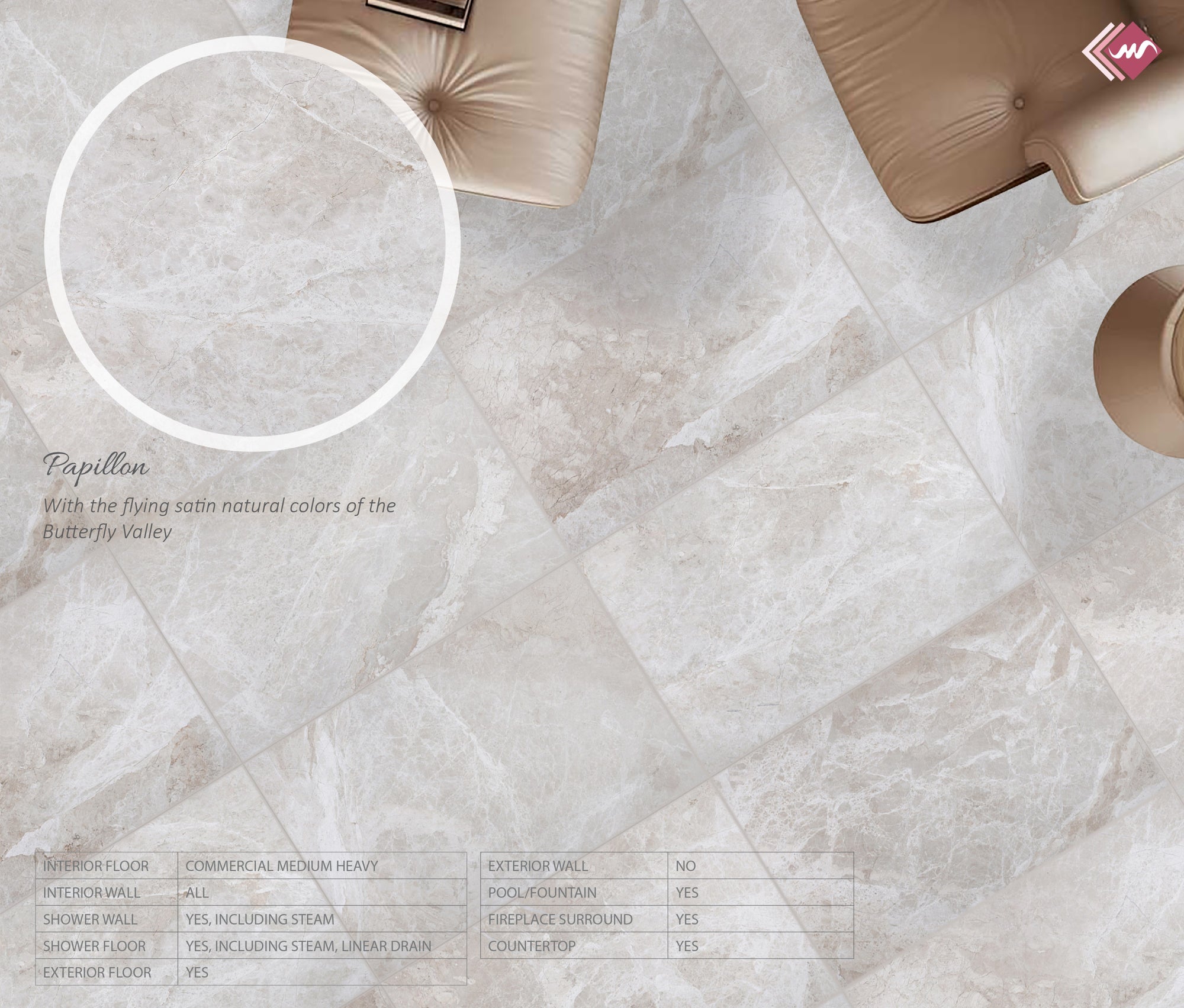 Papillon Marble Tile Metamar Marble papillon-marble-tile-metamar-marble
