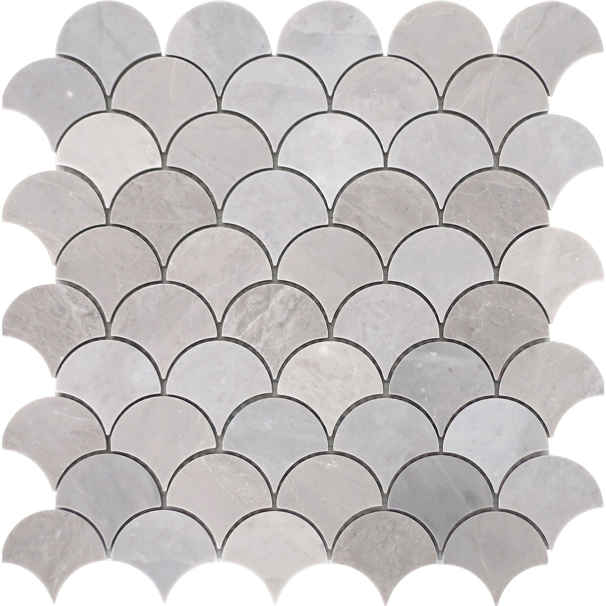 Ice Grey &amp; Earth Grey Scallop Mosaic