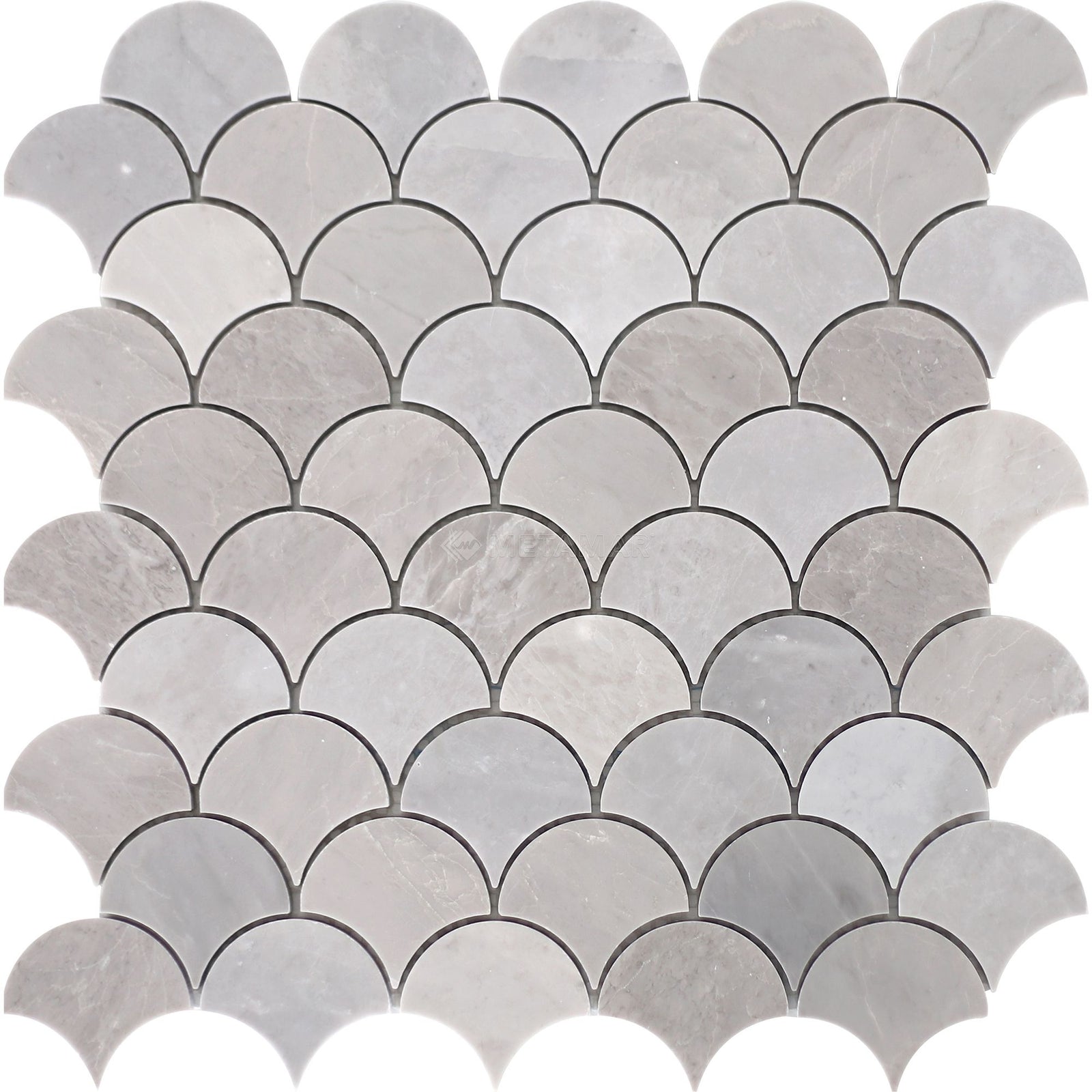 Ice Grey & Earth Grey Scallop Mosaic