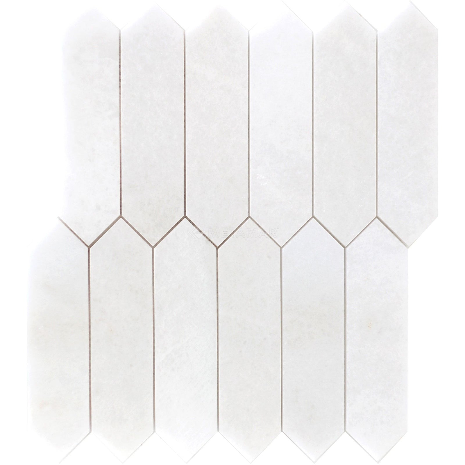 Bianco Neve Picket 2''x8'' Mosaic