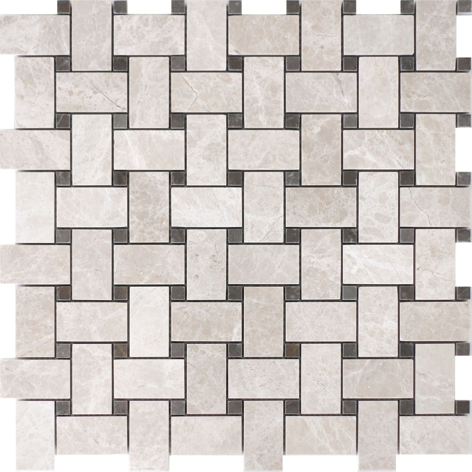 Papillon & Olive Maroon Basketweave Mosaic