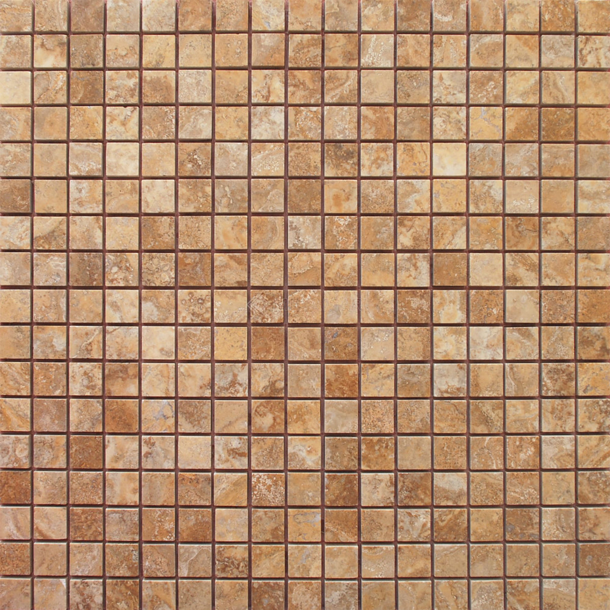 Gold Travertine CC 5/8&#39;&#39; x 5/8&#39;&#39; Mosaic