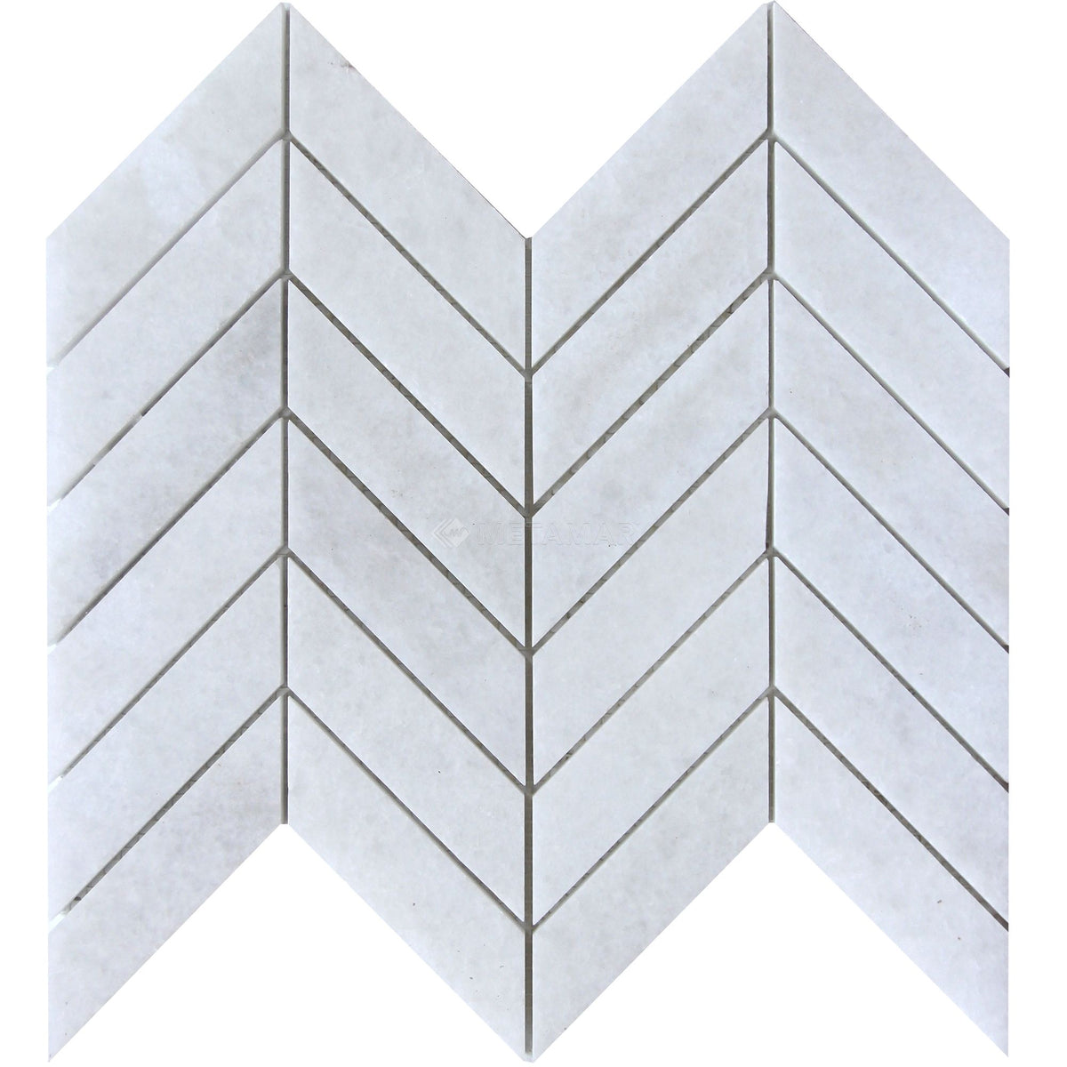 Bianco Neve Chevron Mosaic