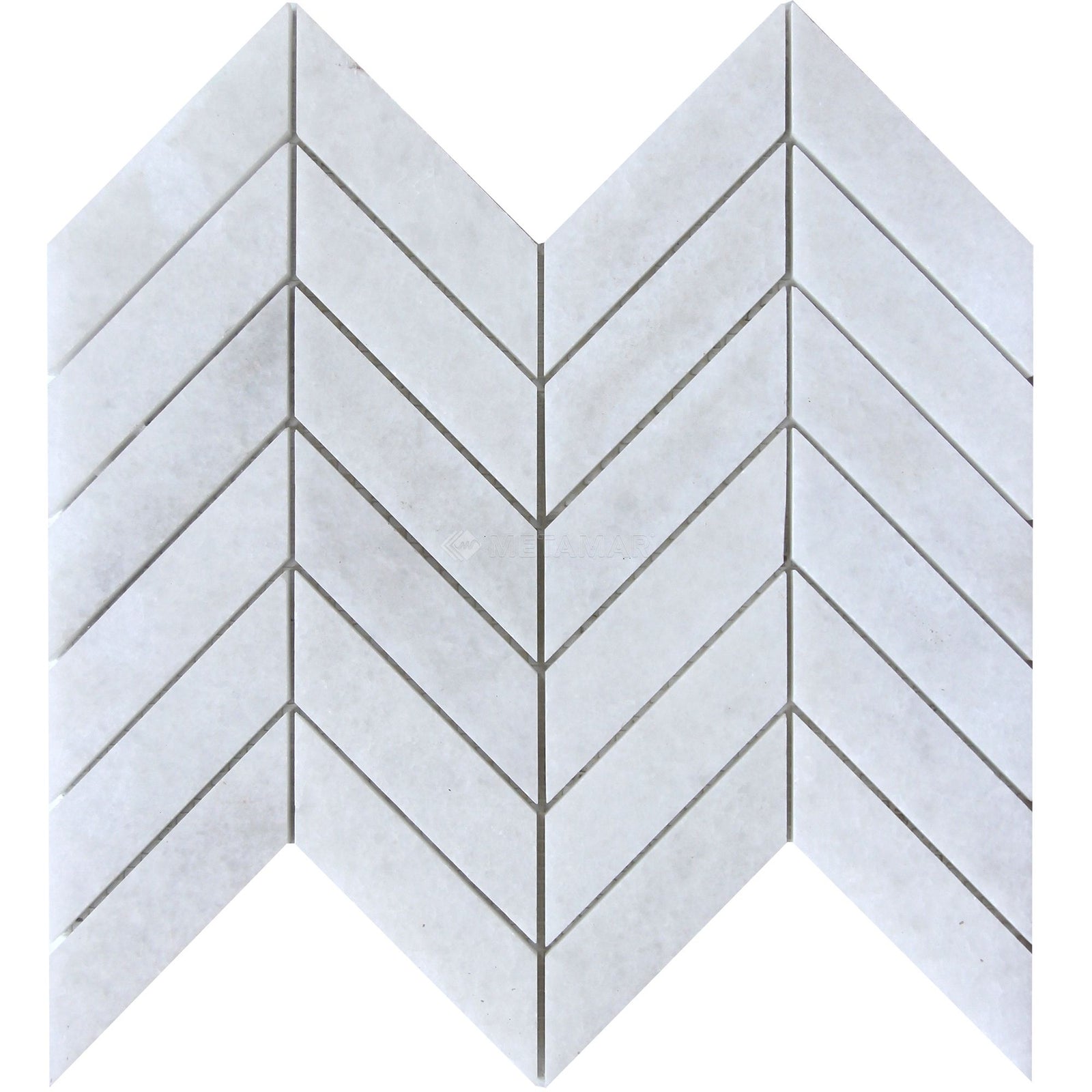 Bianco Neve Chevron Mosaic