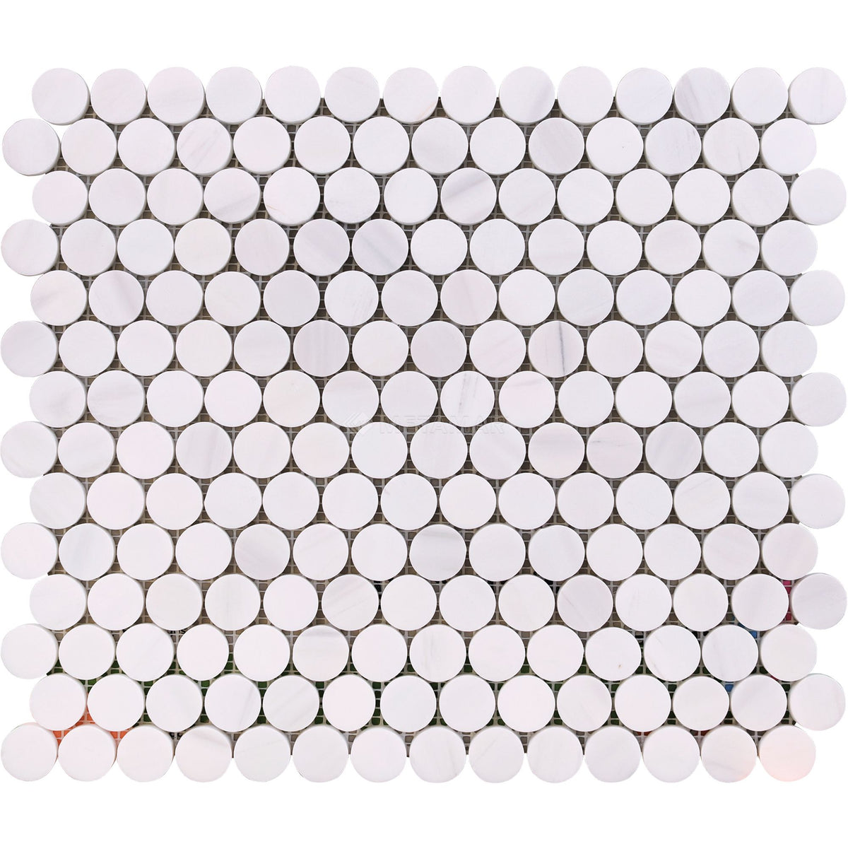 Bianco Dolomiti Penny Round Mosaic