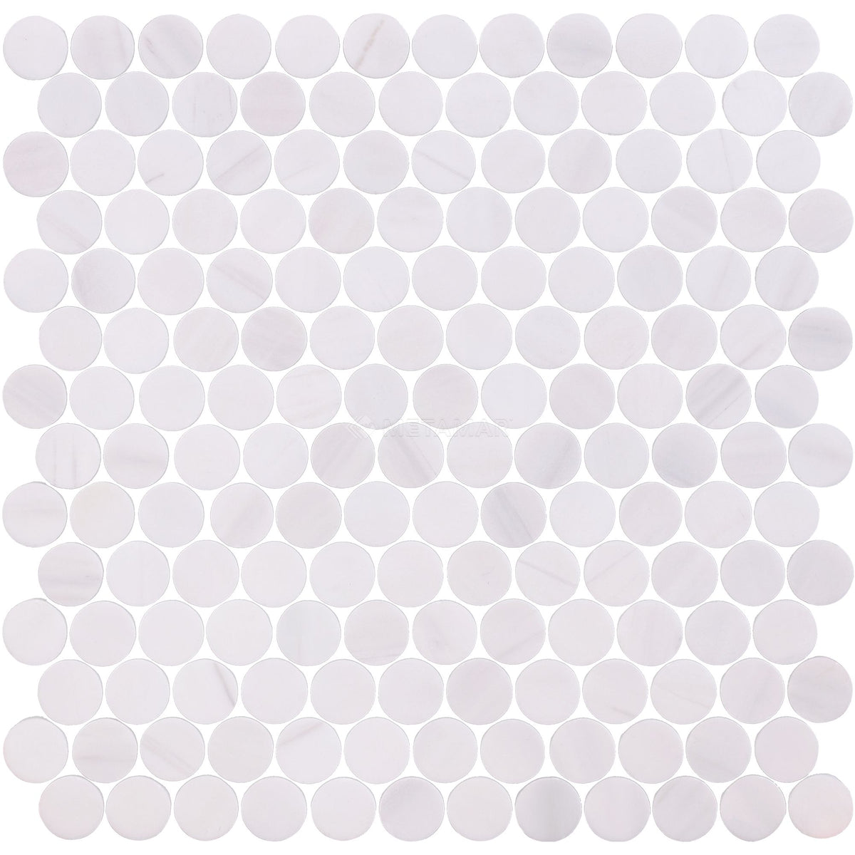 Bianco Dolomiti Penny Round Mosaic