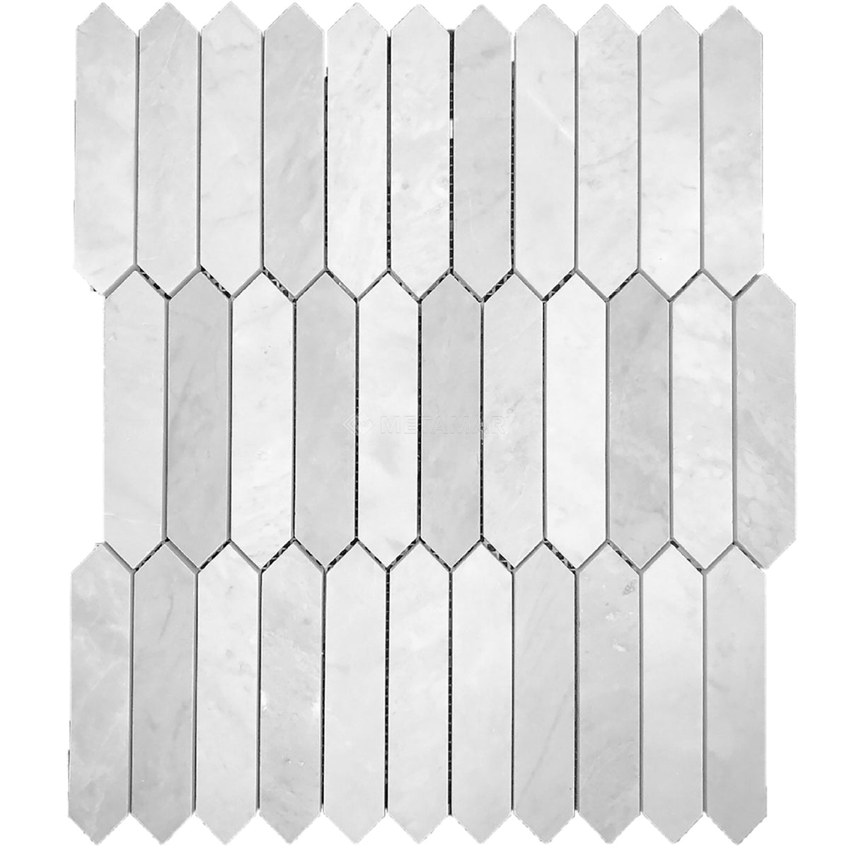 Ariel White Picket 2&#39;&#39;x8&#39;&#39; Mosaic