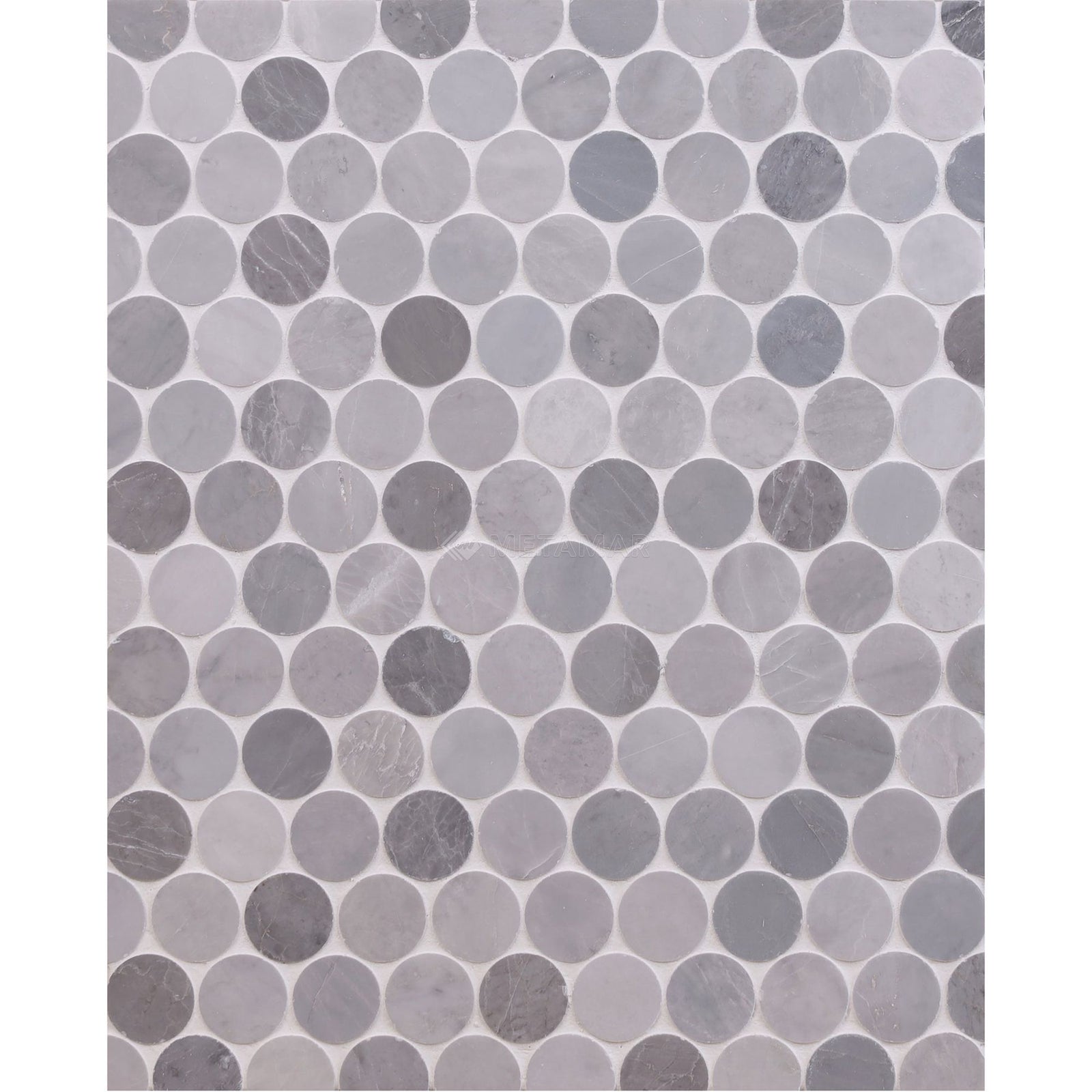 Ice Grey & Earth Grey Penny Round Mosaic