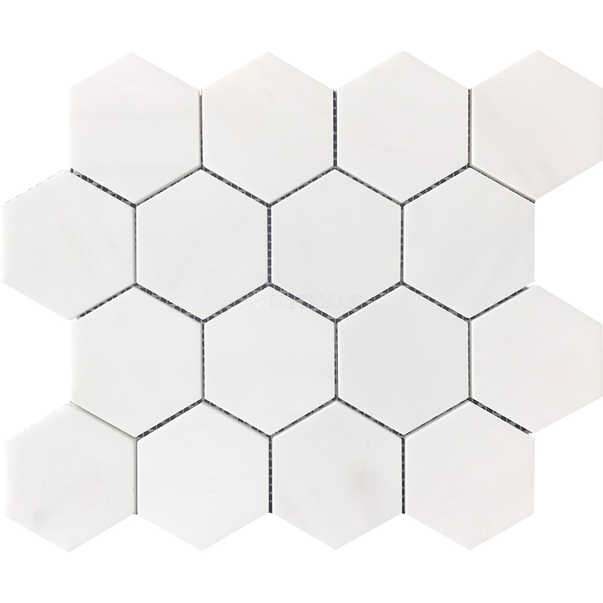Bianco Dolomiti Hexagon 3&#39;&#39; Mosaic