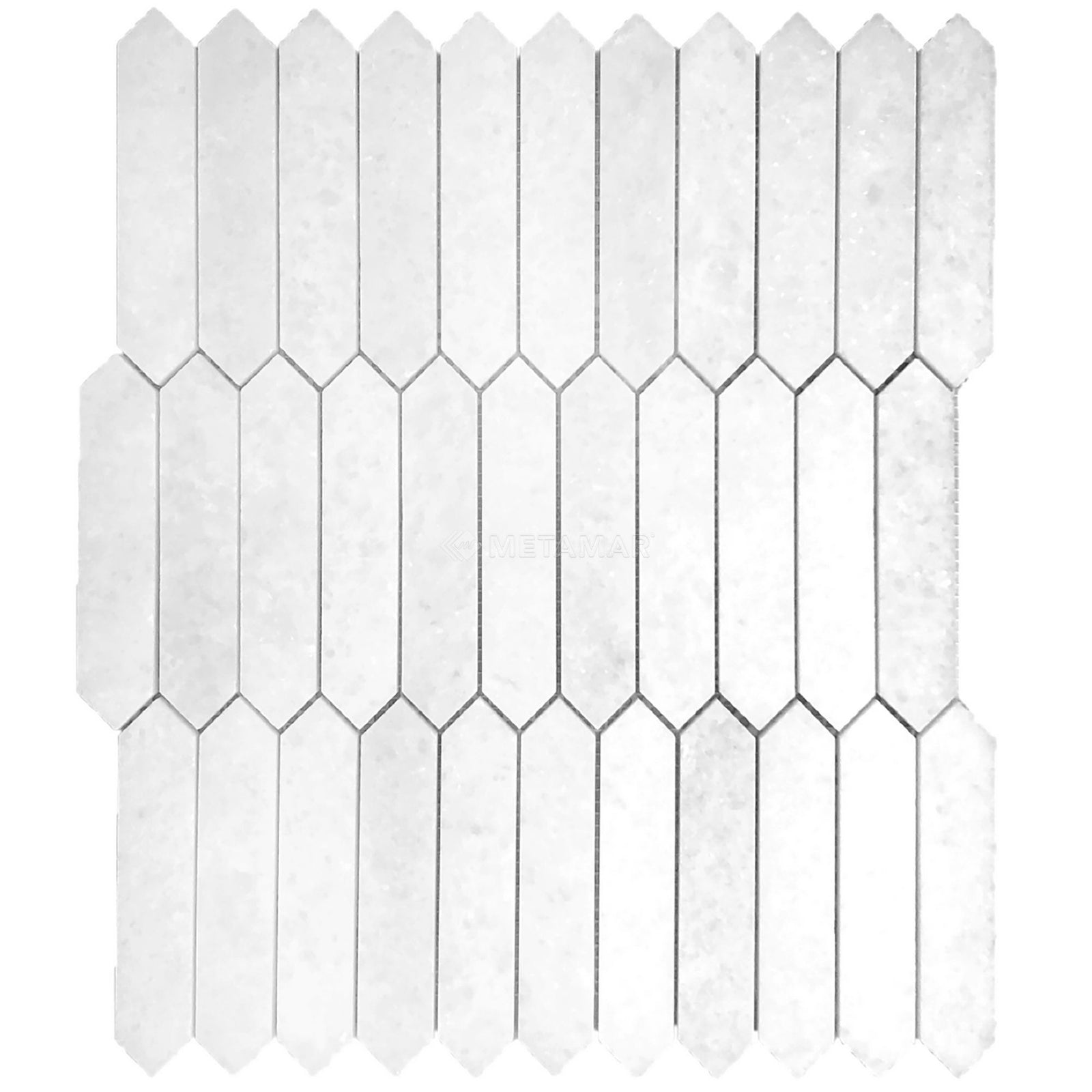 Bianco Neve Picket 1''x4'' Mosaic